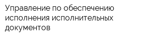 Управление по обеспечению исполнения исполнительных документов