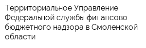 Территориальное Управление Федеральной службы финансово-бюджетного надзора в Смоленской области