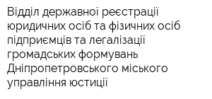 Відділ державної реєстрації юридичних осіб та фізичних осіб-підприємців та легалізації громадських формувань Дніпропетровського міського управління юстиції