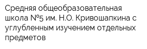 Средняя общеобразовательная школа  5 им НО Кривошапкина с углубленным изучением отдельных предметов