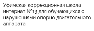 Уфимская коррекционная школа-интернат  13 для обучающихся с нарушениями опорно-двигательного аппарата