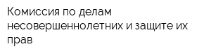 Комиссия по делам несовершеннолетних и защите их прав