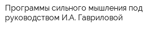 Программы сильного мышления под руководством ИА Гавриловой