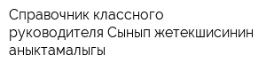 Справочник классного руководителя-Сынып жетекшисинин аныктамалыгы