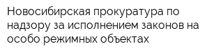 Новосибирская прокуратура по надзору за исполнением законов на особо режимных объектах