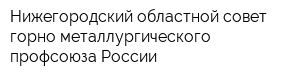 Нижегородский областной совет горно-металлургического профсоюза России