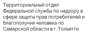 Территориальный отдел Федеральной службы по надзору в сфере защиты прав потребителей и благополучия человека по Самарской области в г Тольятти