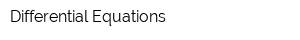 Differential Equations