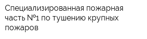 Специализированная пожарная часть  1 по тушению крупных пожаров