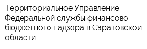 Территориальное Управление Федеральной службы финансово-бюджетного надзора в Саратовской области