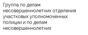 Группа по делам несовершеннолетних отделения участковых уполномоченных полиции и по делам несовершеннолетних