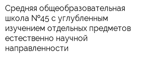 Средняя общеобразовательная школа  45 с углубленным изучением отдельных предметов естественно-научной направленности