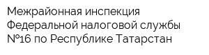 Межрайонная инспекция Федеральной налоговой службы  16 по Республике Татарстан