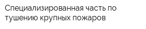 Специализированная часть по тушению крупных пожаров