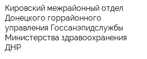 Кировский межрайонный отдел Донецкого горрайонного управления Госсанэпидслужбы Министерства здравоохранения ДНР