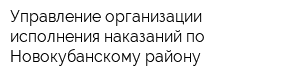 Управление организации исполнения наказаний по Новокубанскому району