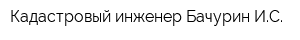 Кадастровый инженер Бачурин ИС