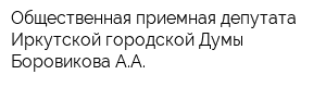 Общественная приемная депутата Иркутской городской Думы Боровикова АА