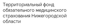 Территориальный фонд обязательного медицинского страхования Нижегородской области