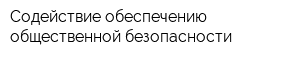 Содействие обеспечению общественной безопасности