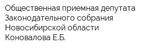 Общественная приемная депутата Законодательного собрания Новосибирской области Коновалова ЕБ