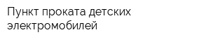 Пункт проката детских электромобилей