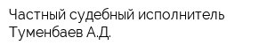 Частный судебный исполнитель Туменбаев АД