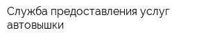 Служба предоставления услуг автовышки