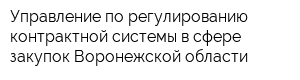 Управление по регулированию контрактной системы в сфере закупок Воронежской области