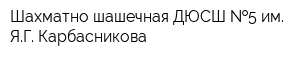 Шахматно-шашечная ДЮСШ  5 им ЯГ Карбасникова