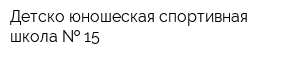 Детско-юношеская спортивная школа   15