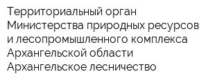 Территориальный орган Министерства природных ресурсов и лесопромышленного комплекса Архангельской области-Архангельское лесничество