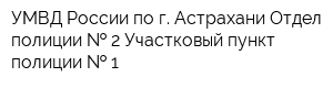 УМВД России по г Астрахани Отдел полиции   2 Участковый пункт полиции   1