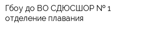 Гбоу до ВО СДЮСШОР   1 отделение плавания