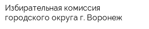 Избирательная комиссия городского округа г Воронеж