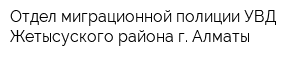 Отдел миграционной полиции УВД Жетысуского района г Алматы