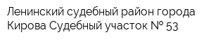 Ленинский судебный район города Кирова Судебный участок   53