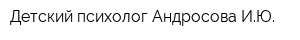 Детский психолог Андросова ИЮ