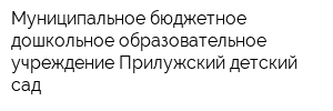 Муниципальное бюджетное дошкольное образовательное учреждение Прилужский детский сад