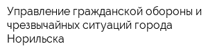 Управление гражданской обороны и чрезвычайных ситуаций города Норильска