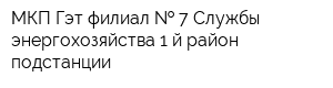 МКП Гэт филиал   7 Службы энергохозяйства 1-й район подстанции