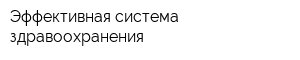 Эффективная система здравоохранения