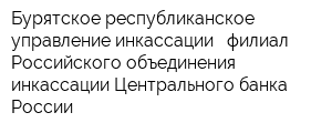 Бурятское республиканское управление инкассации - филиал Российского объединения инкассации Центрального банка России