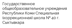 Государственное общеобразовательное учреждения Республики Коми Специальная (коррекционная) школа   40 г Сыктывкара