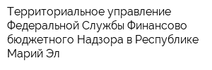 Территориальное управление Федеральной Службы Финансово-бюджетного Надзора в Республике Марий Эл