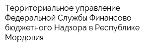 Территориальное управление Федеральной Службы Финансово-бюджетного Надзора в Республике Мордовия