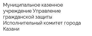 Муниципальное казенное учреждение Управление гражданской защиты Исполнительный комитет города Казани