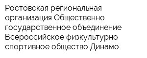 Ростовская региональная организация Общественно-государственное объединение Всероссийское физкультурно-спортивное общество Динамо