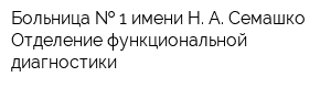 Больница   1 имени Н А Семашко Отделение функциональной диагностики