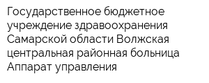 Государственное бюджетное учреждение здравоохранения Самарской области Волжская центральная районная больница Аппарат управления